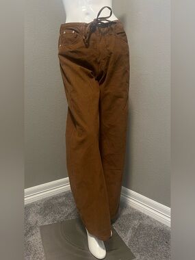 NWT ZARA Women's Light Brown Curdoroy High- Rise Wide-Leg  Pants Size 6